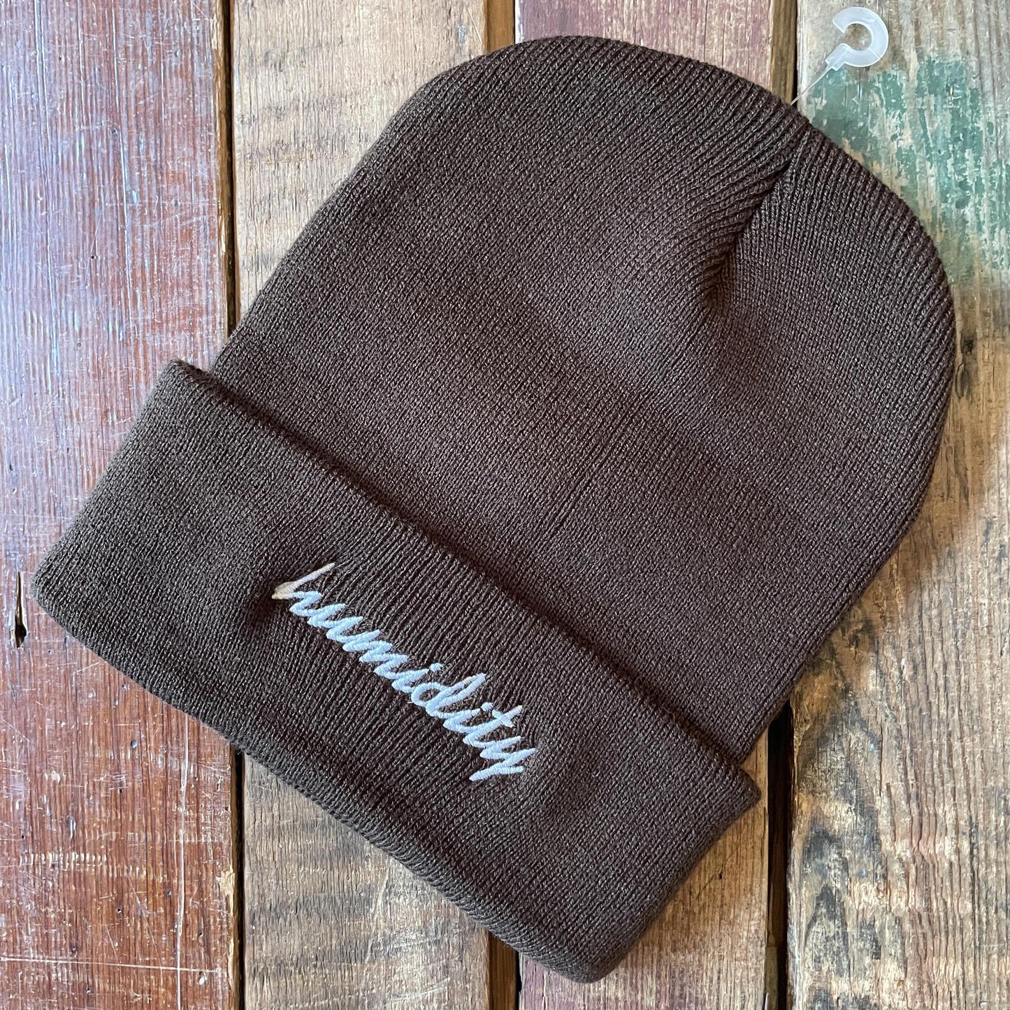 Embroidered Script Beanie