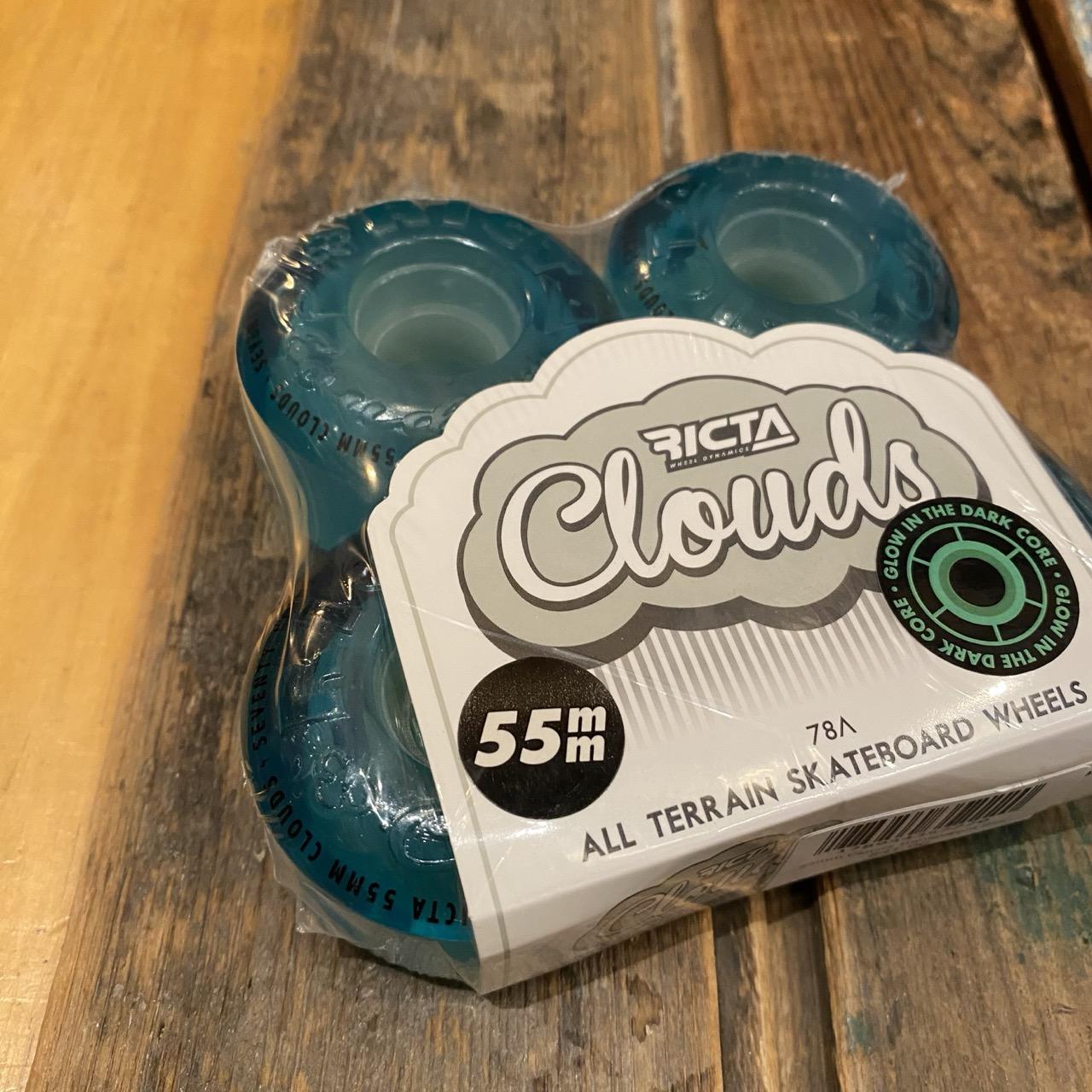 55mm Clouds Transparent Blue GITD 78a Ricta Wheels