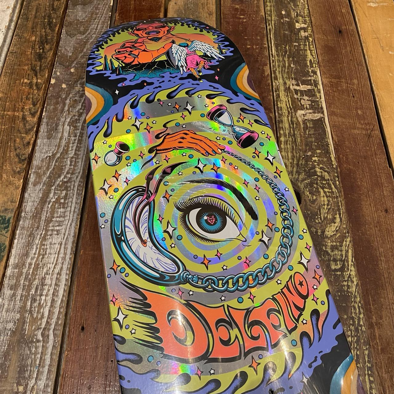 Santa Cruz Delfino Pinball Vision Pro Shaped 9.14in x 31.50in Deck