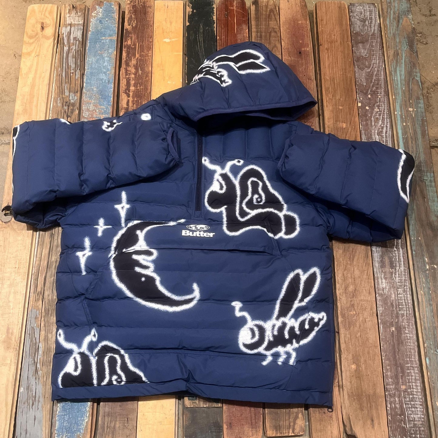 Critter Puffer Anorak Jacket Navy