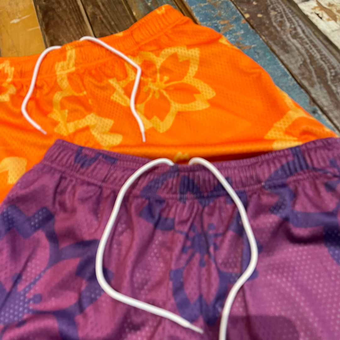 Like Sushi Blossom Mesh Shorts Grape