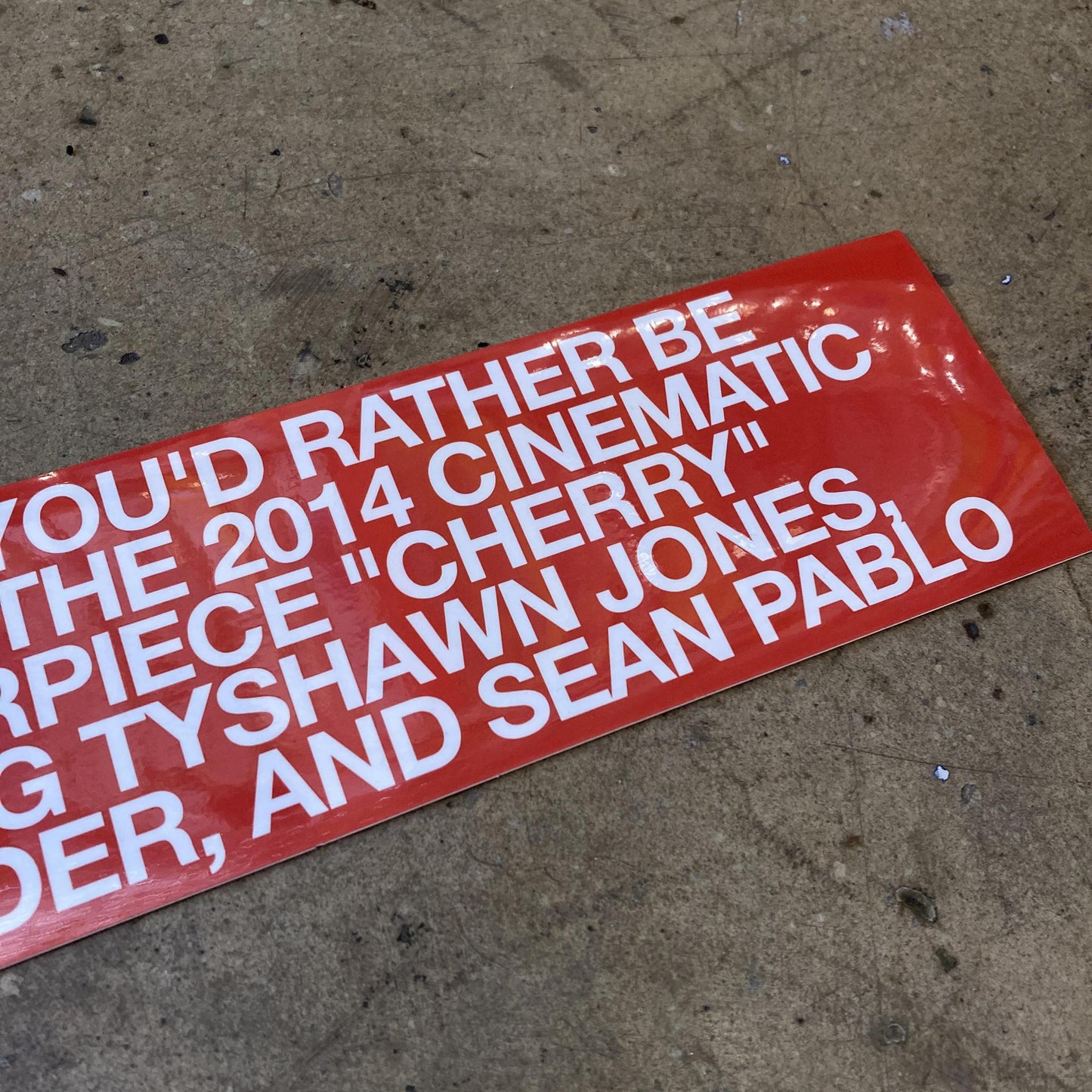 Jenkem Cherry Bumper Sticker