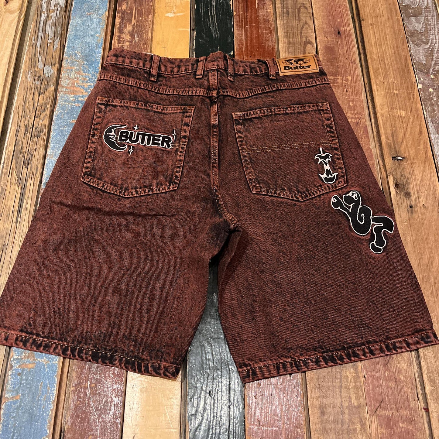 Critter Baggy Denim Shorts Brick