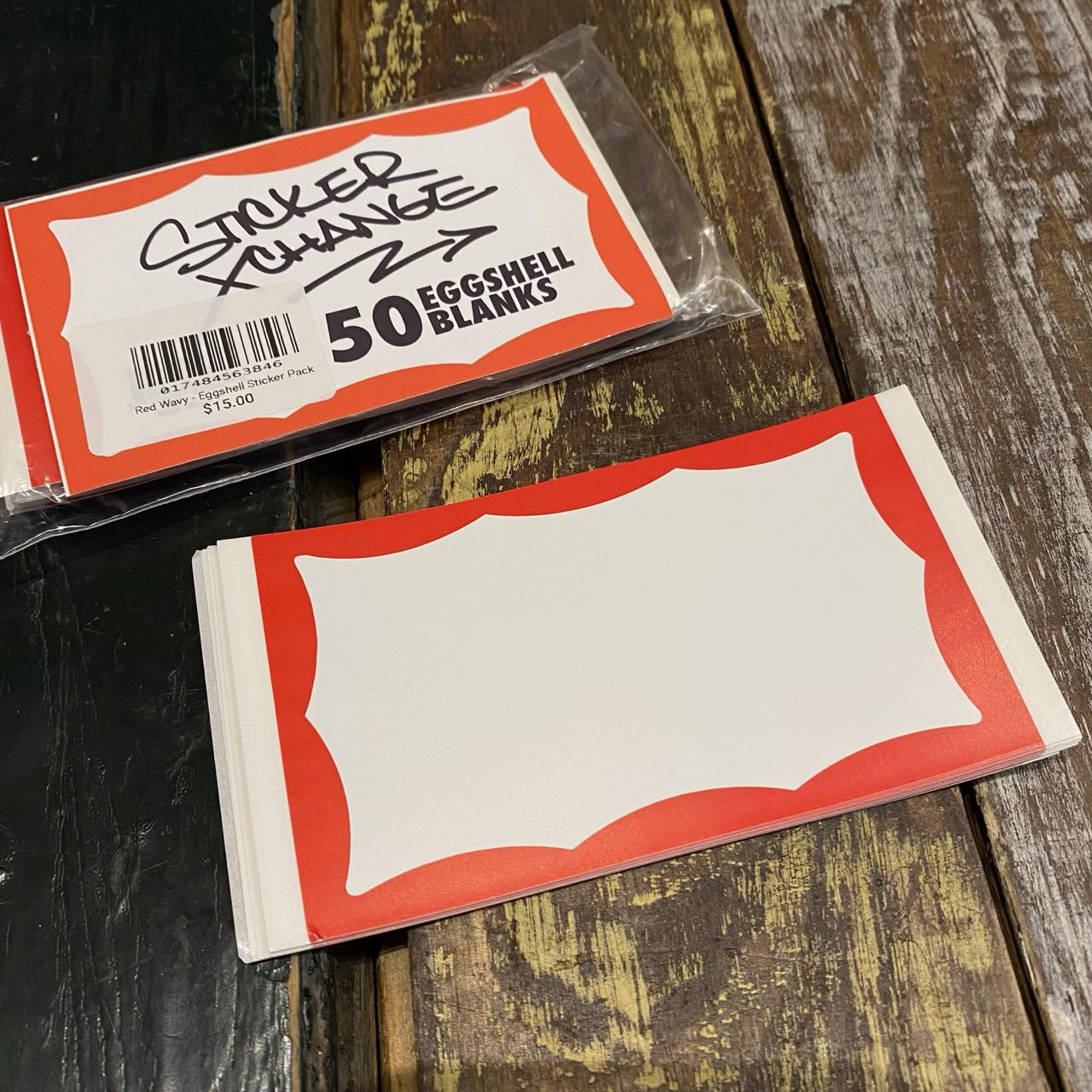 Red Wavy - Eggshell Sticker Pack