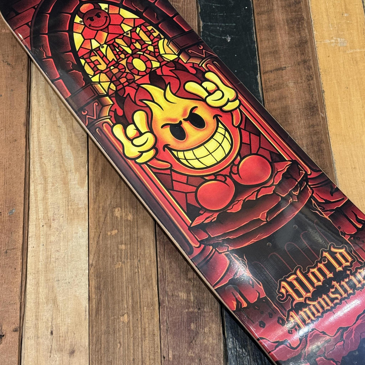WORLD IND FLAME BOY STAINED GLASS 8.3" DECK