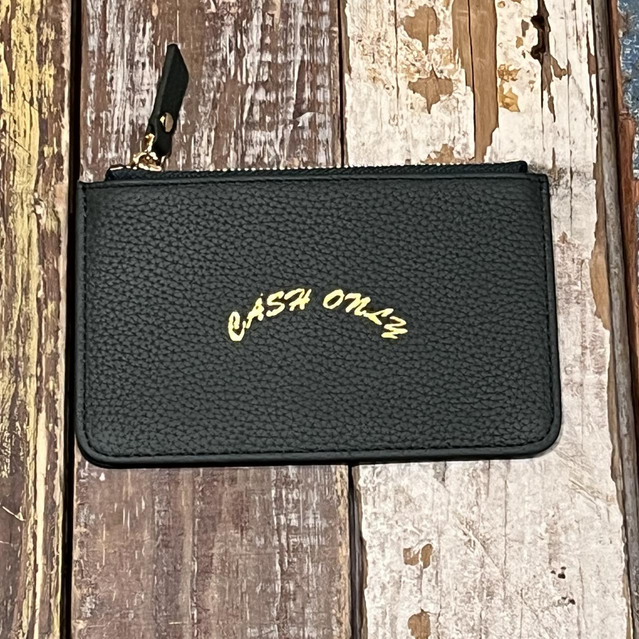 Cash Only Leather Zip Wallet