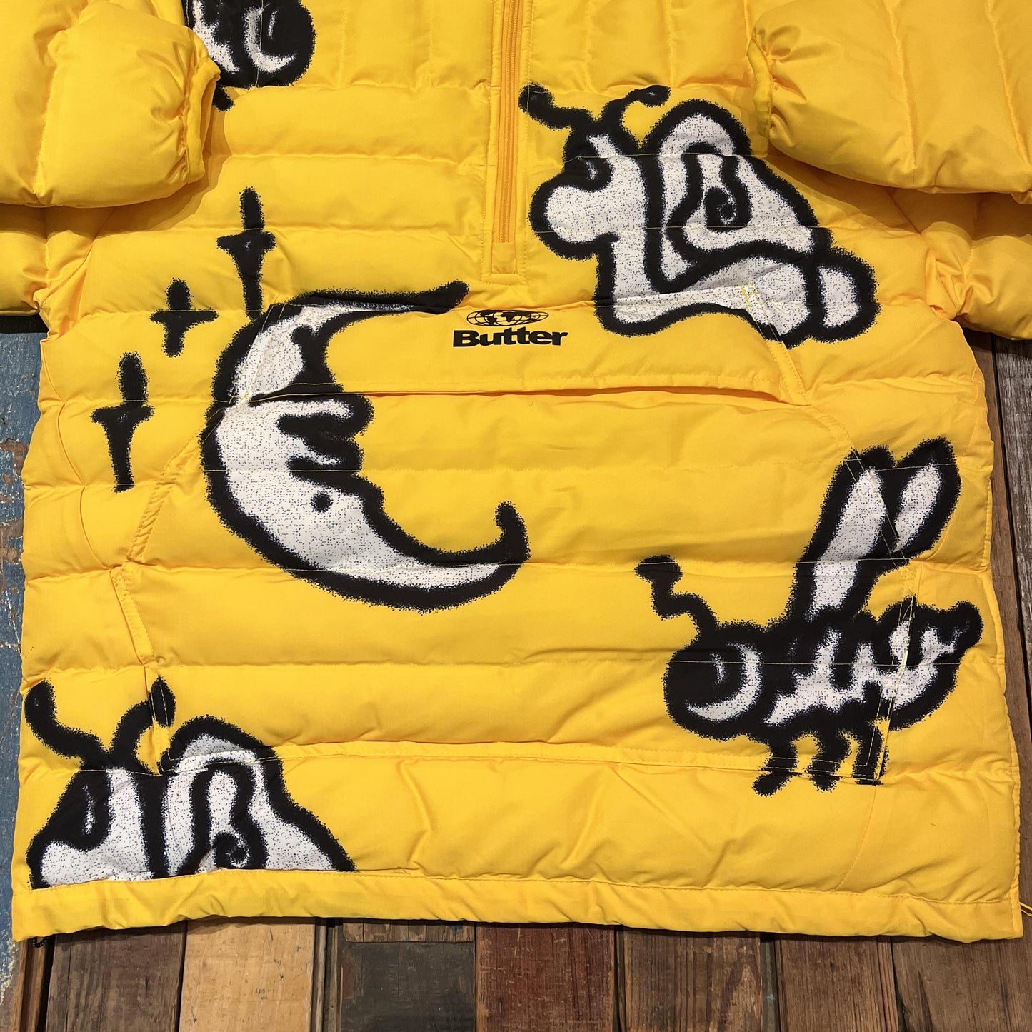Critter Puffer Anorak Jacket Yellow