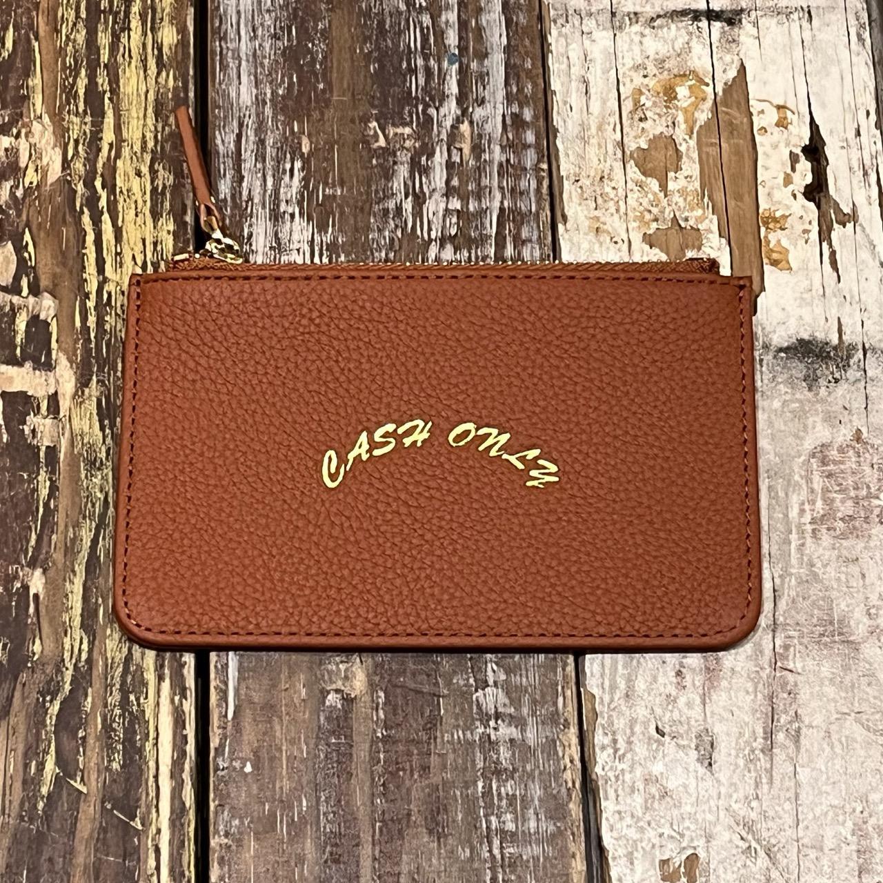 Cash Only Leather Zip Wallet