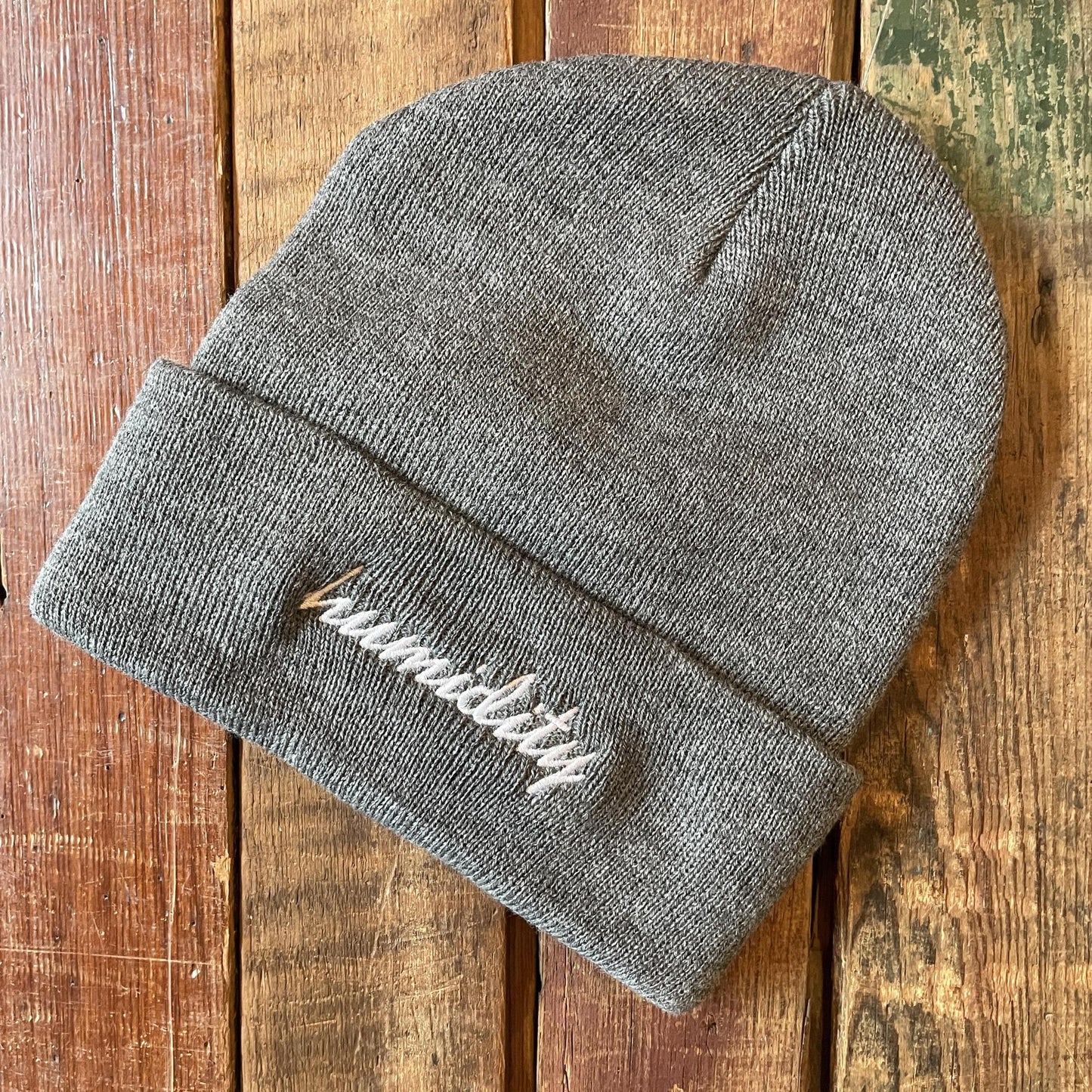 Embroidered Script Beanie