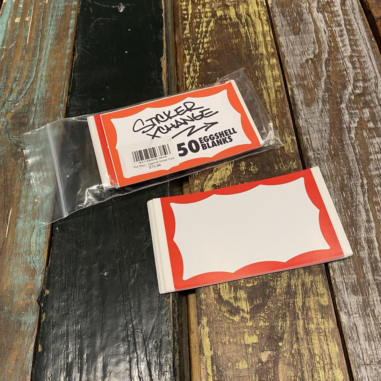 Red Wavy - Eggshell Sticker Pack
