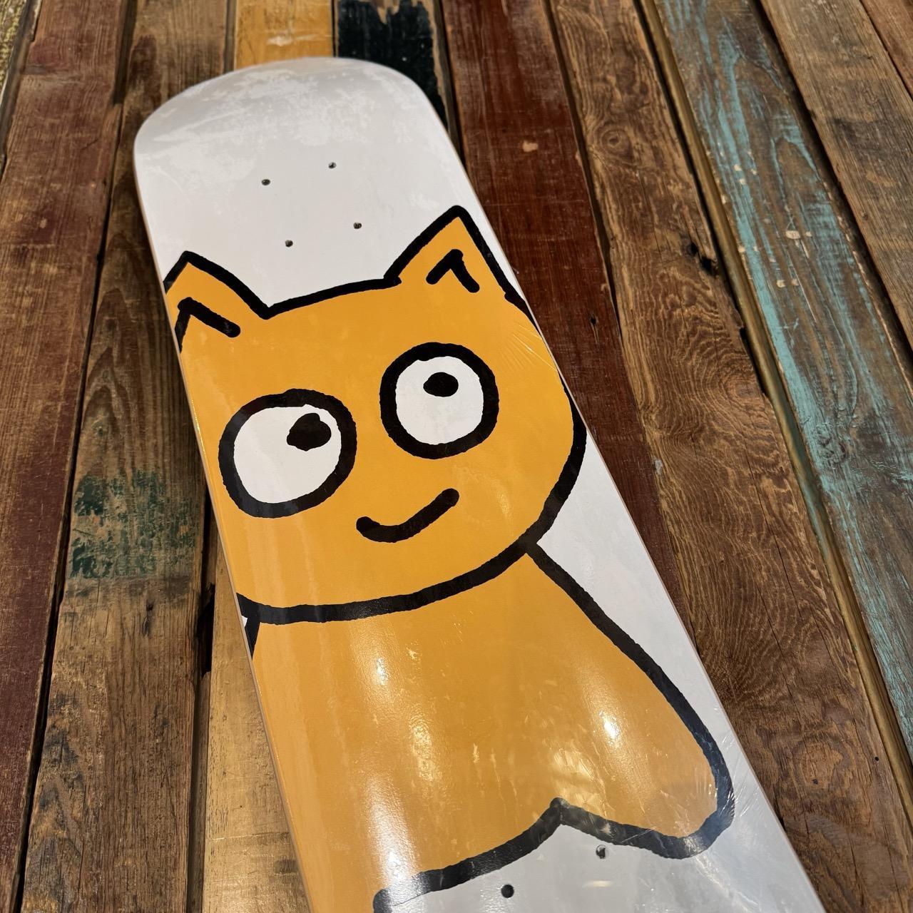 Meow Skateboards Big Cat Deck White - 7.75"