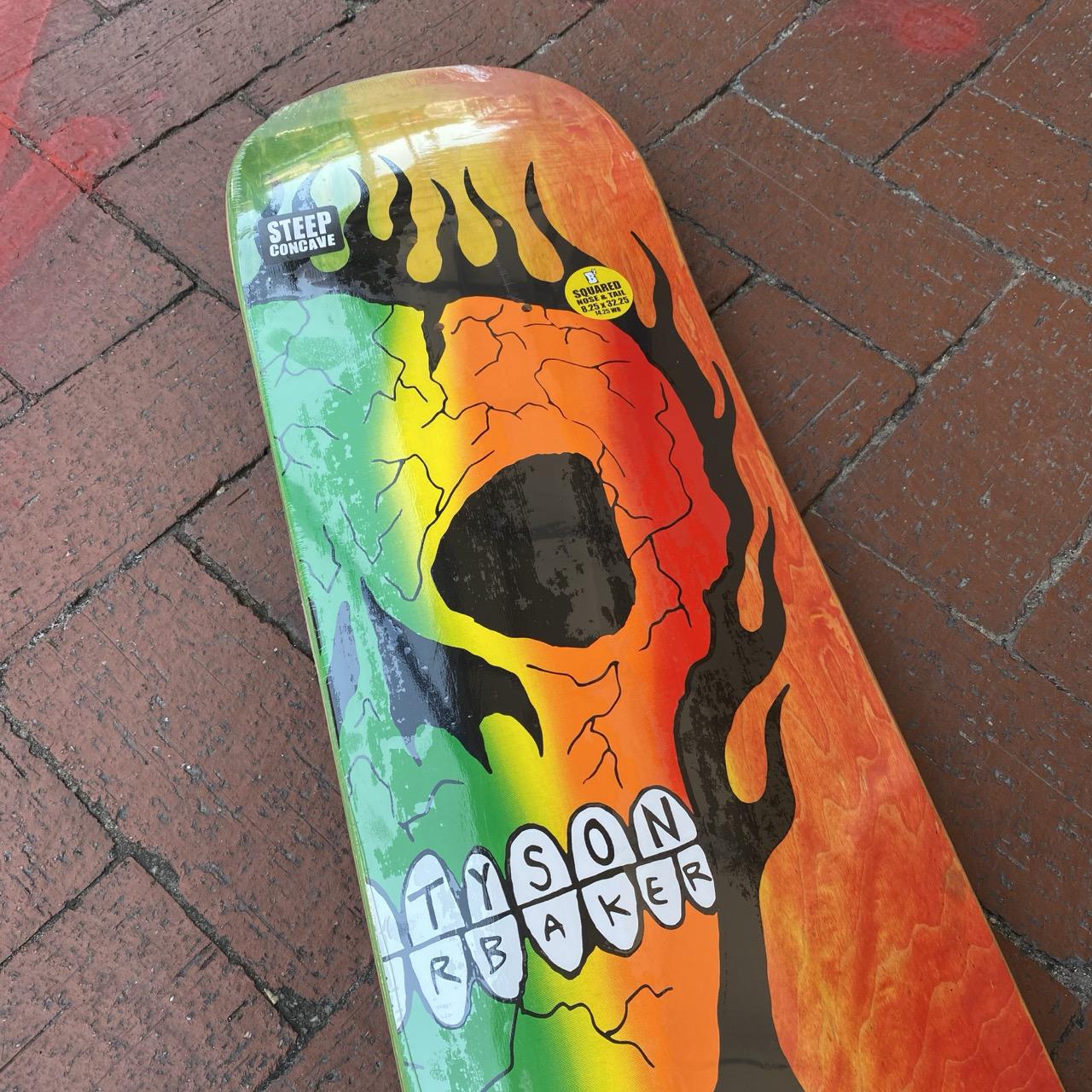 Baker Tyson Peterson Rasta Skull Deck 8.25"