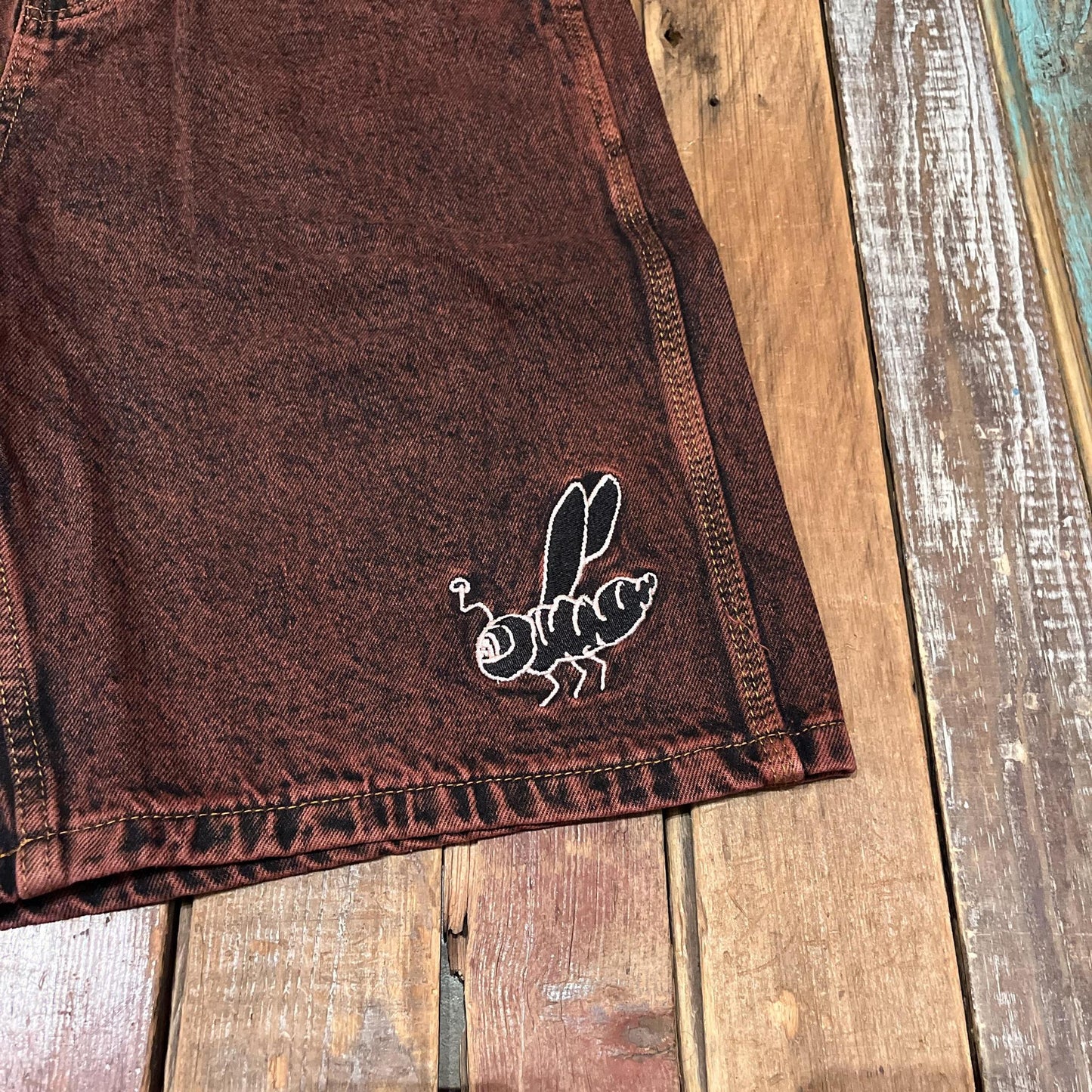 Critter Baggy Denim Shorts Brick