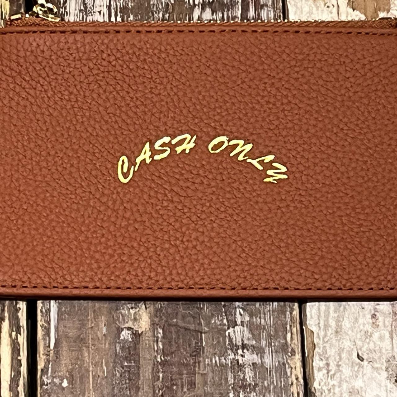Cash Only Leather Zip Wallet