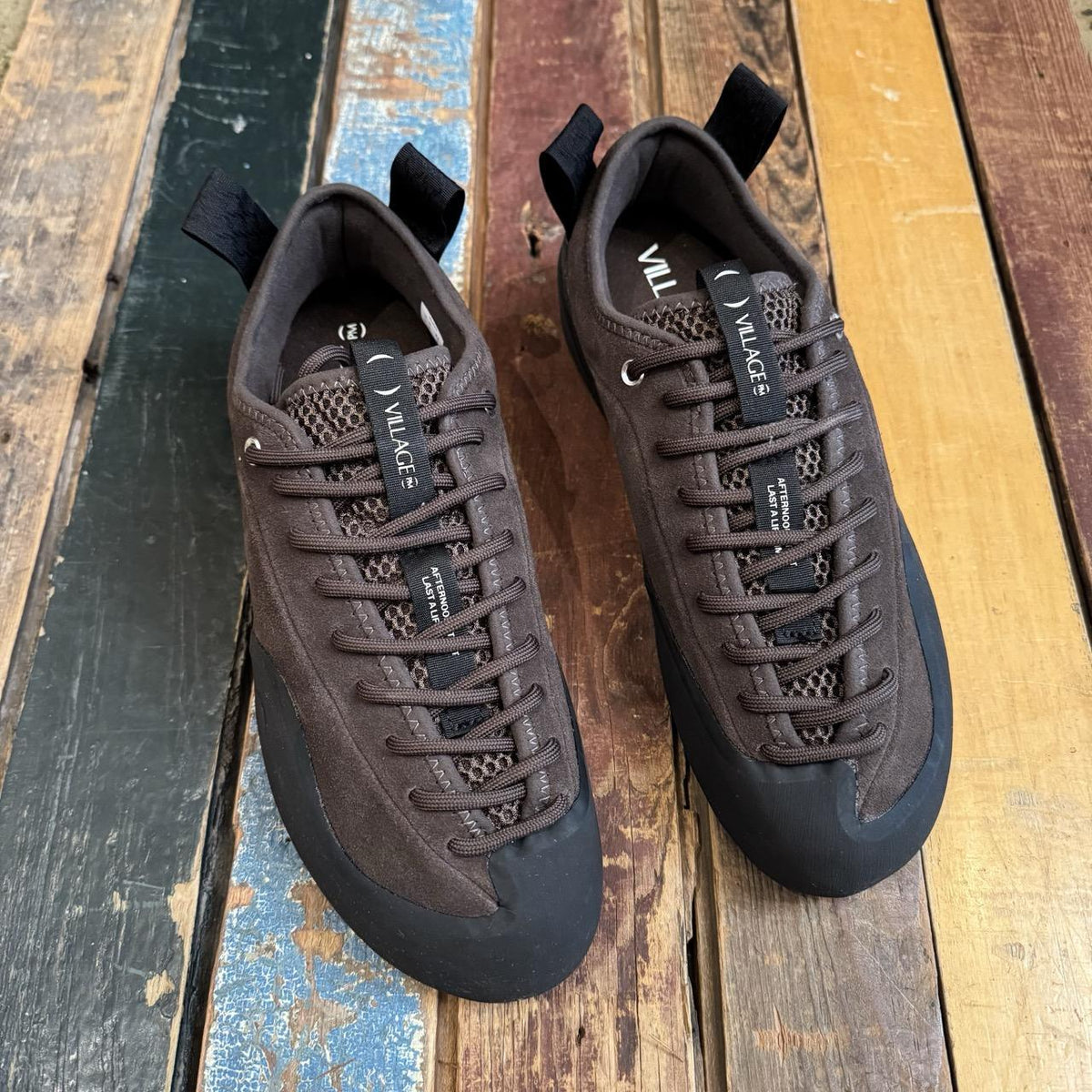Village PM 1 PM - Chocolate - Leather Suede (Chocolate / Natural Black)