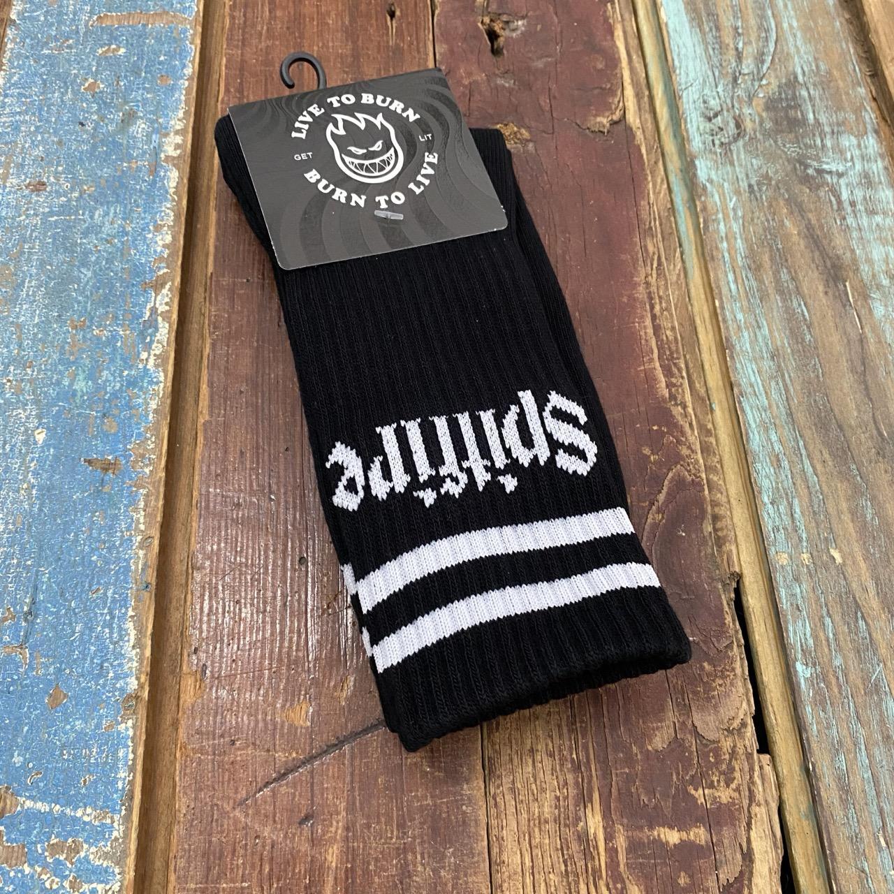 Spitfire Molotov Script Socks (Black/White)