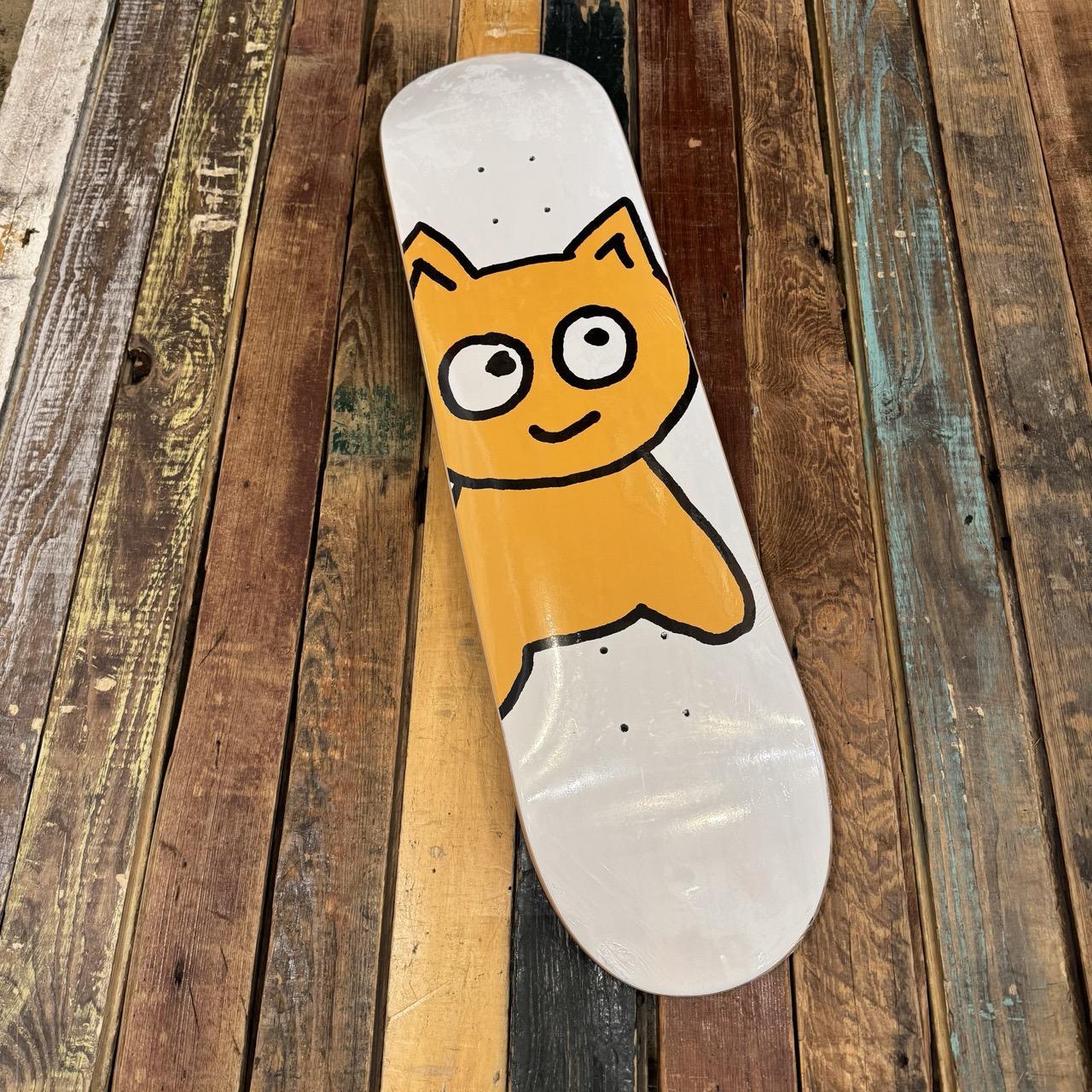 Meow Skateboards Big Cat Deck White - 7.75"