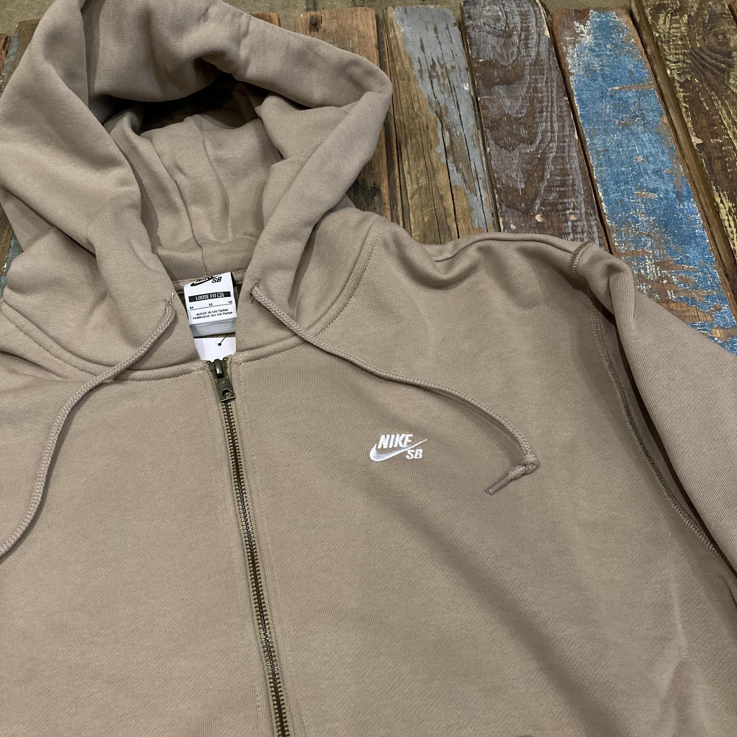 Nike SB Essentials Khaki/White Zip Up Hoodie