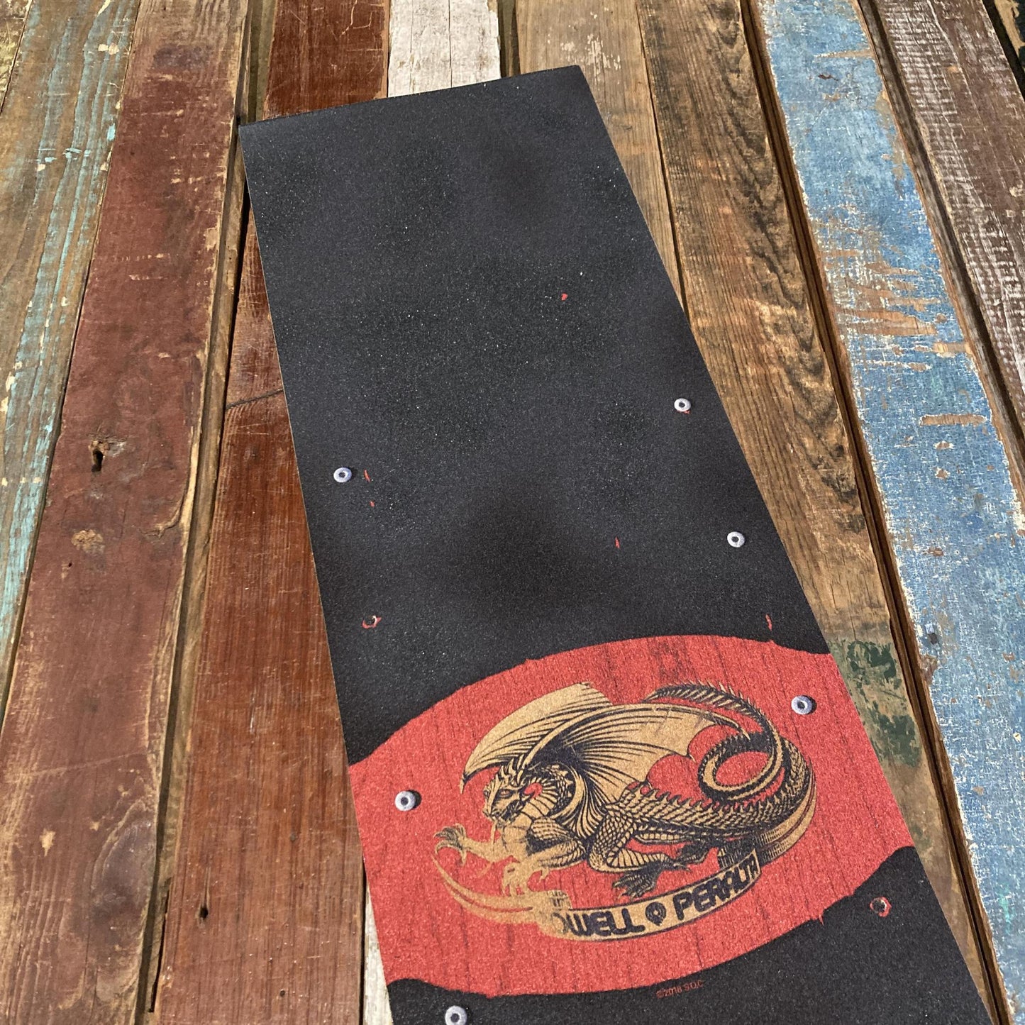 Red Oval Dragon Grip Tape Sheet 9 x 33