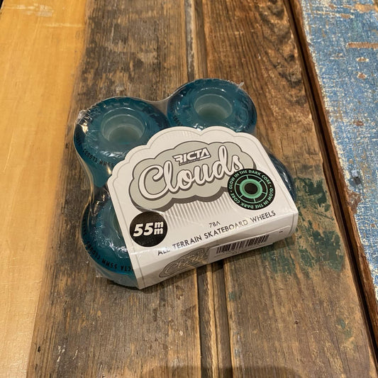 55mm Clouds Transparent Blue GITD 78a Ricta Wheels