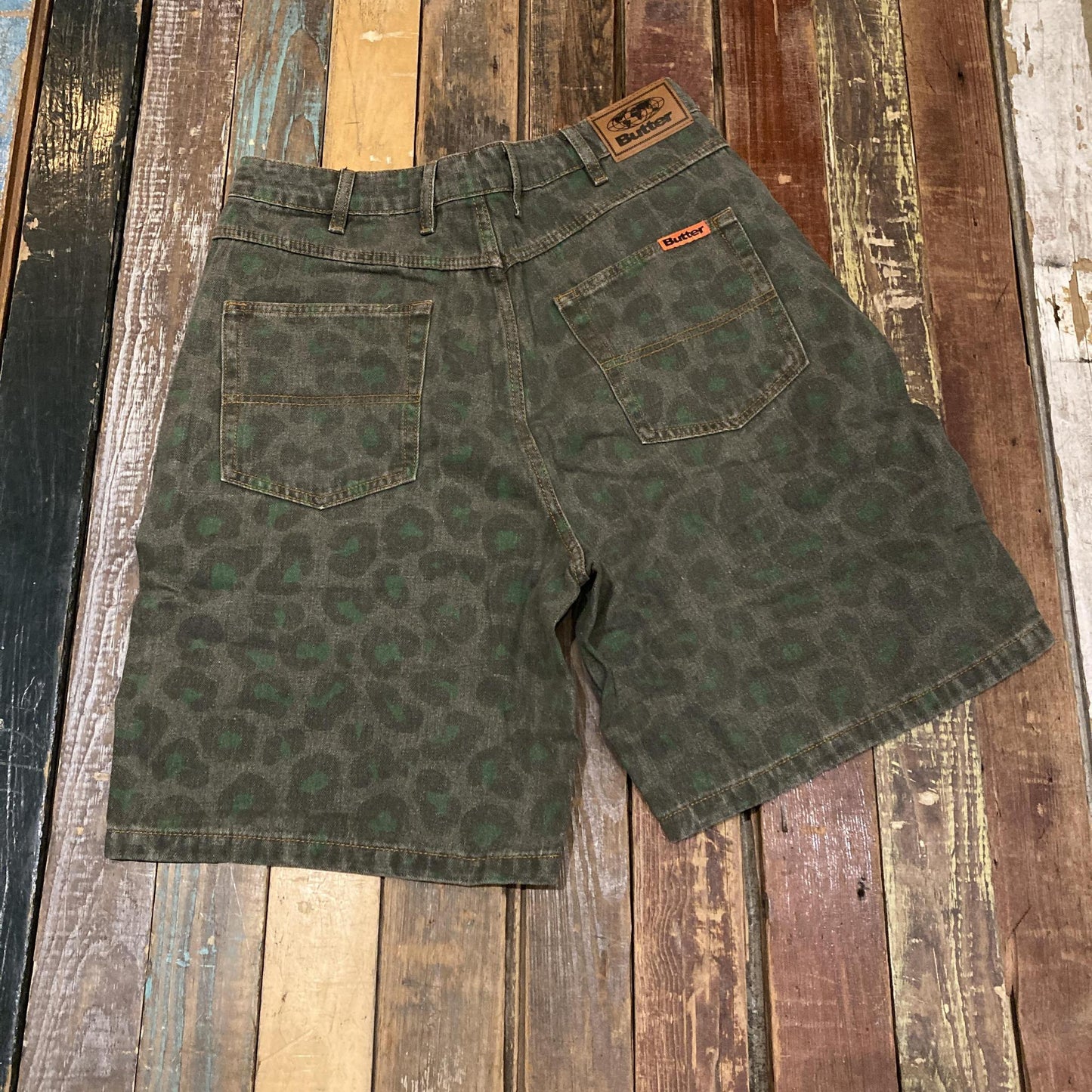 Leopard Denim Shorts