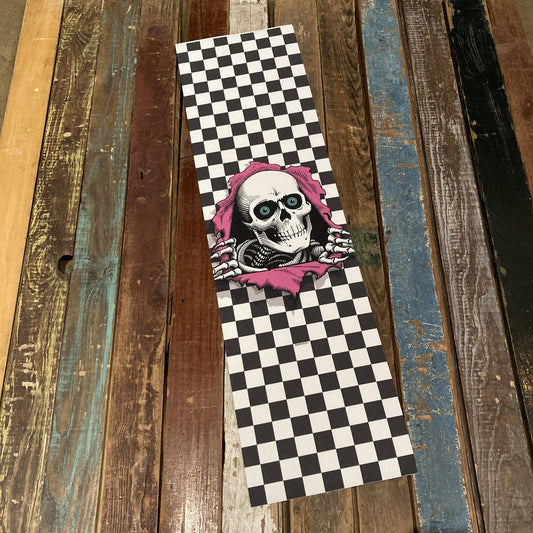 Ripper Checker (White) Grip Tape Sheet 9 x 33