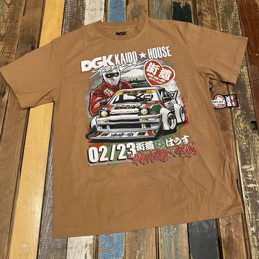 DGK x KAIDO HOUSE Raceway (Boxy Fit) Tee - Wheat