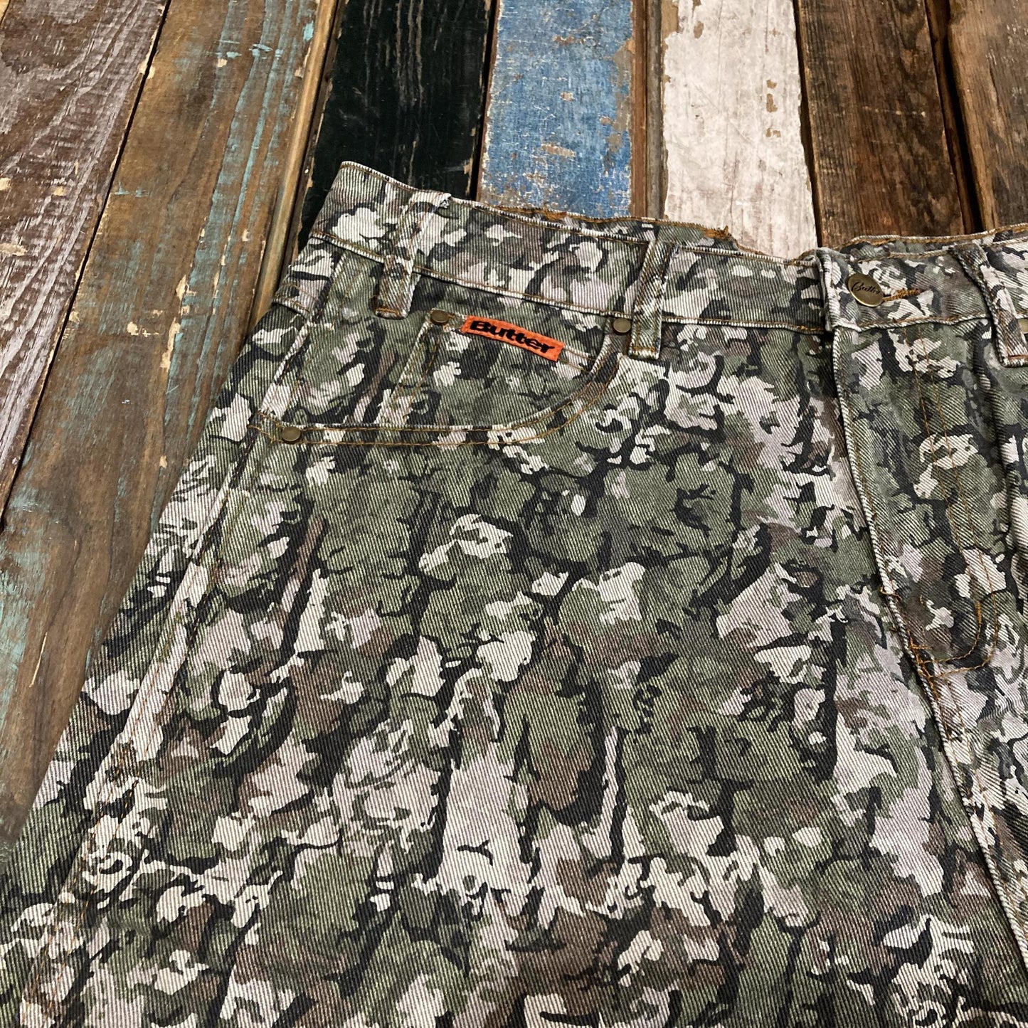 Bark Camo Denim Shorts