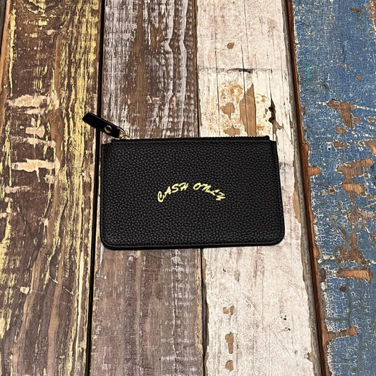 Cash Only Leather Zip Wallet