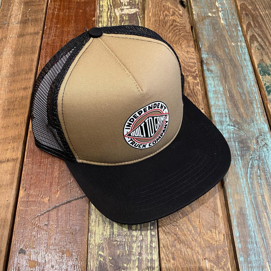 Independent "Built To Grind" Summit Printed Mesh Trucker Hat (Saddle/Black)