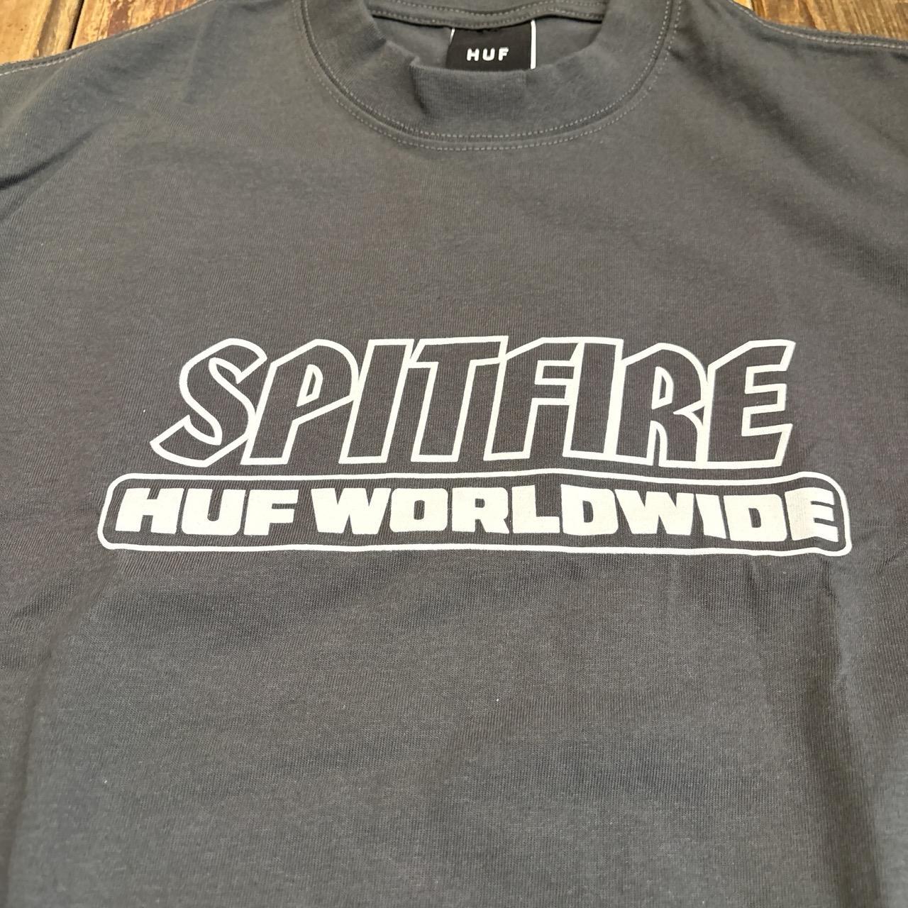 HUF X SPITFIRE Burn HEAVYWEIGHT Tee - (WASHED BLACK)