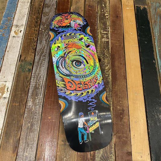 Santa Cruz Delfino Pinball Vision Pro Shaped 9.14in x 31.50in Deck