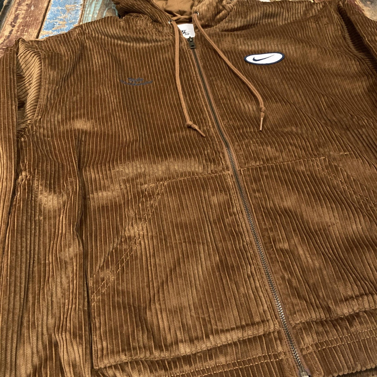 Nike SB Full Zip Hooded Corduroy Jacket - Brown