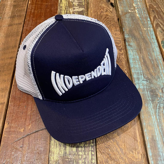 Independent Span Mesh Trucker Structured Hat (White/Navy)