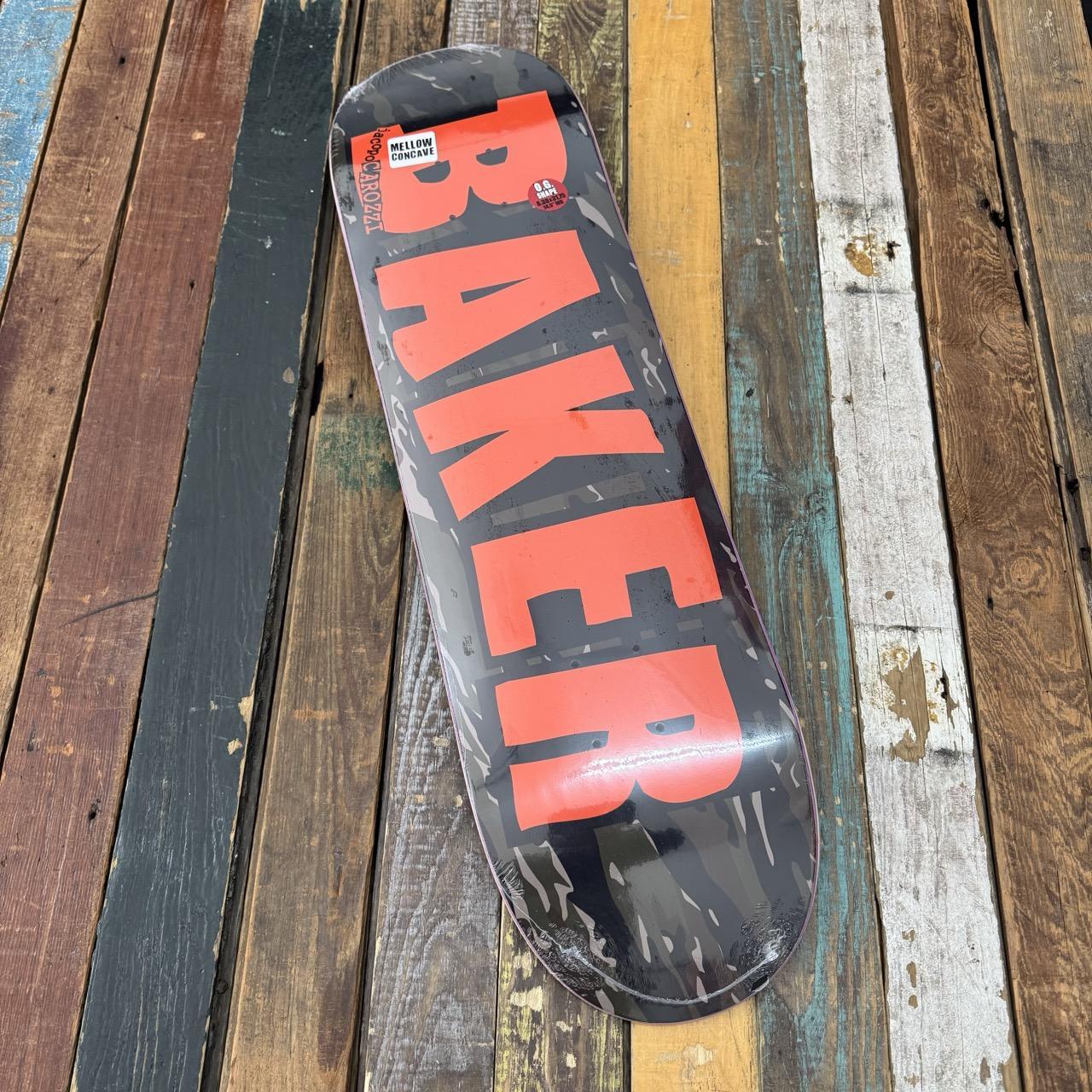 Baker Jacopo Carozzi Brand Logo Tiger Stripe Deck Twin-Tail 8.38"