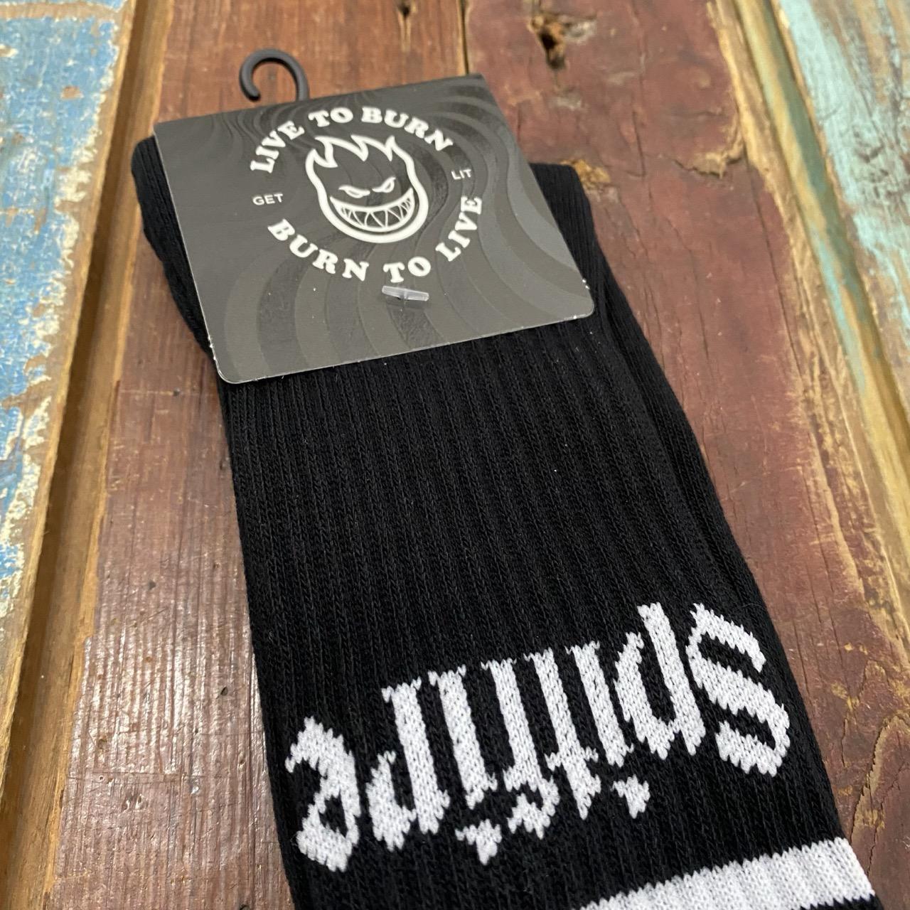 Spitfire Molotov Script Socks (Black/White)