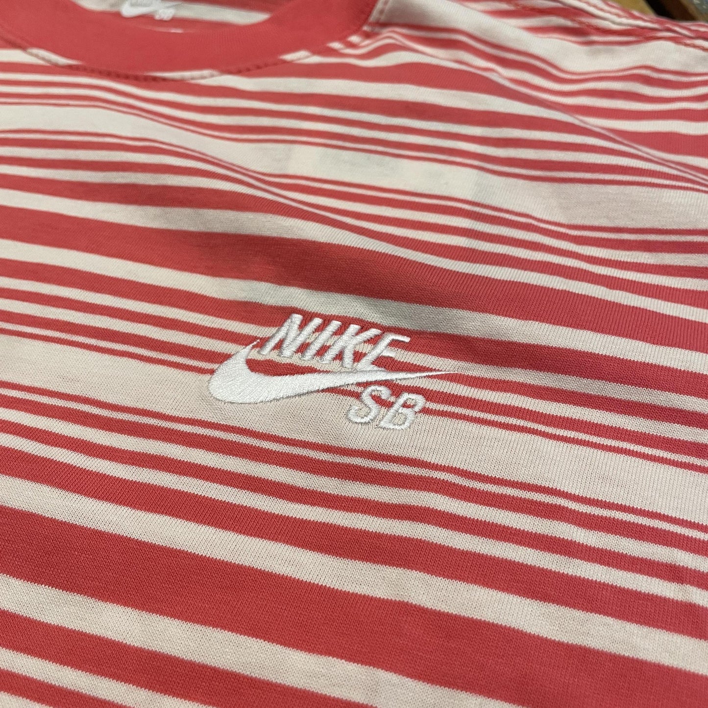 Nike SB Striped Embroidered Max90 Skate Tee Guava Ice