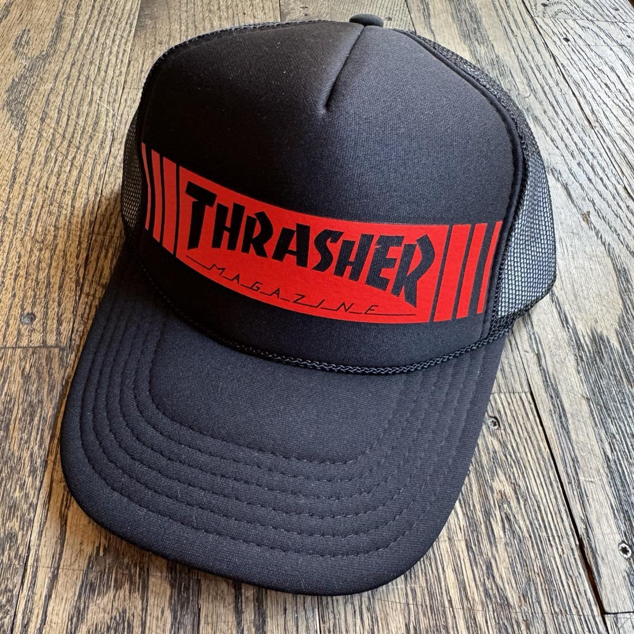 Thrasher Bar Trucker Hat - (Black/Black)
