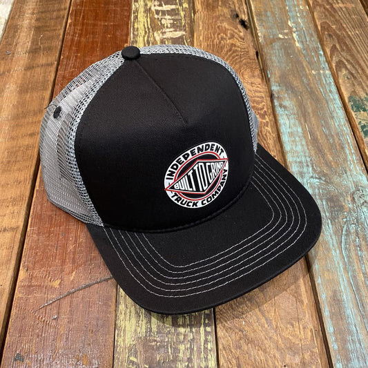 Independent "Built To Grind" Summit Printed Mesh Trucker Hat (Black/Grey)