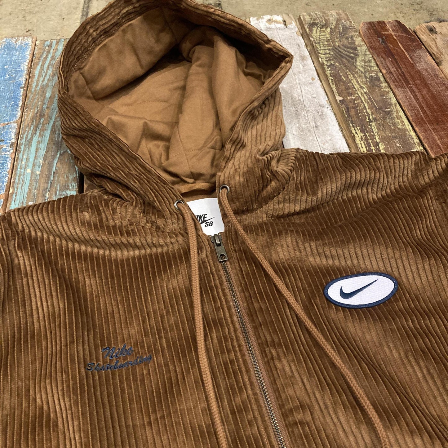 Nike SB Full Zip Hooded Corduroy Jacket - Brown