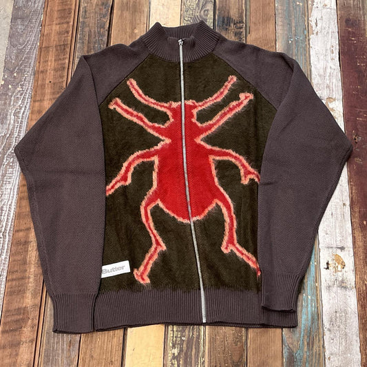 Beetle Zip-Thru Knit Sweater