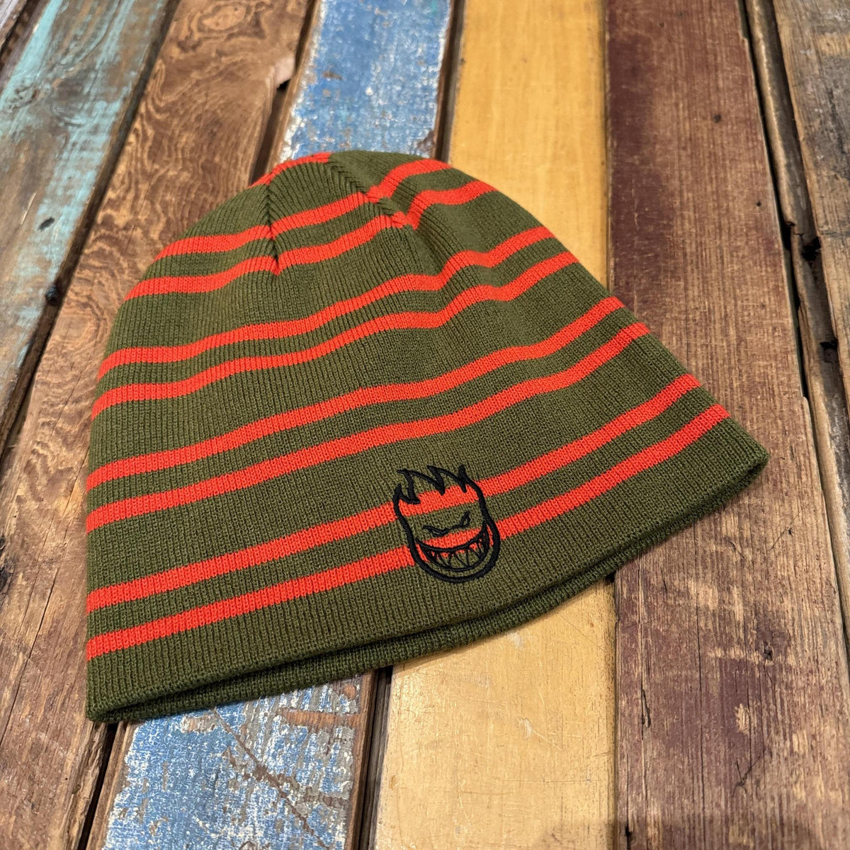 Spitfire Beanie Bighead Skully (Olive/Red/Black)