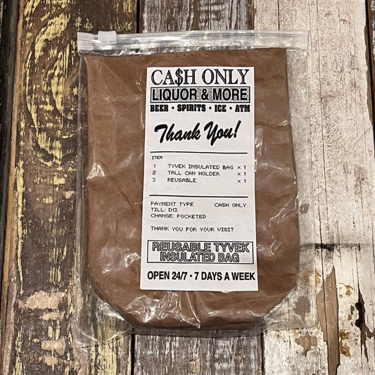 Cash Only Tyvek Brown Paper Bag