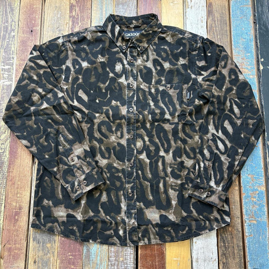 GX1000 Long Sleeve Button Down (Brown Leopard Camo)