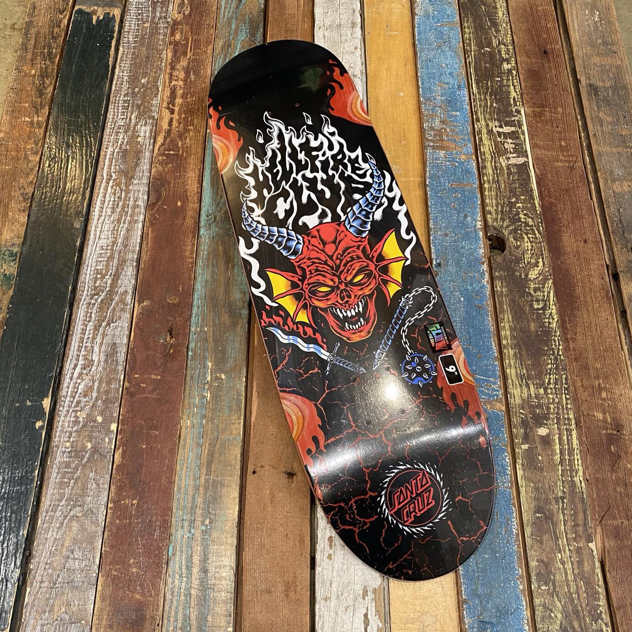 Stranger Things Hellfire Club Flames 9.00in x 32.00in Santa Cruz Deck