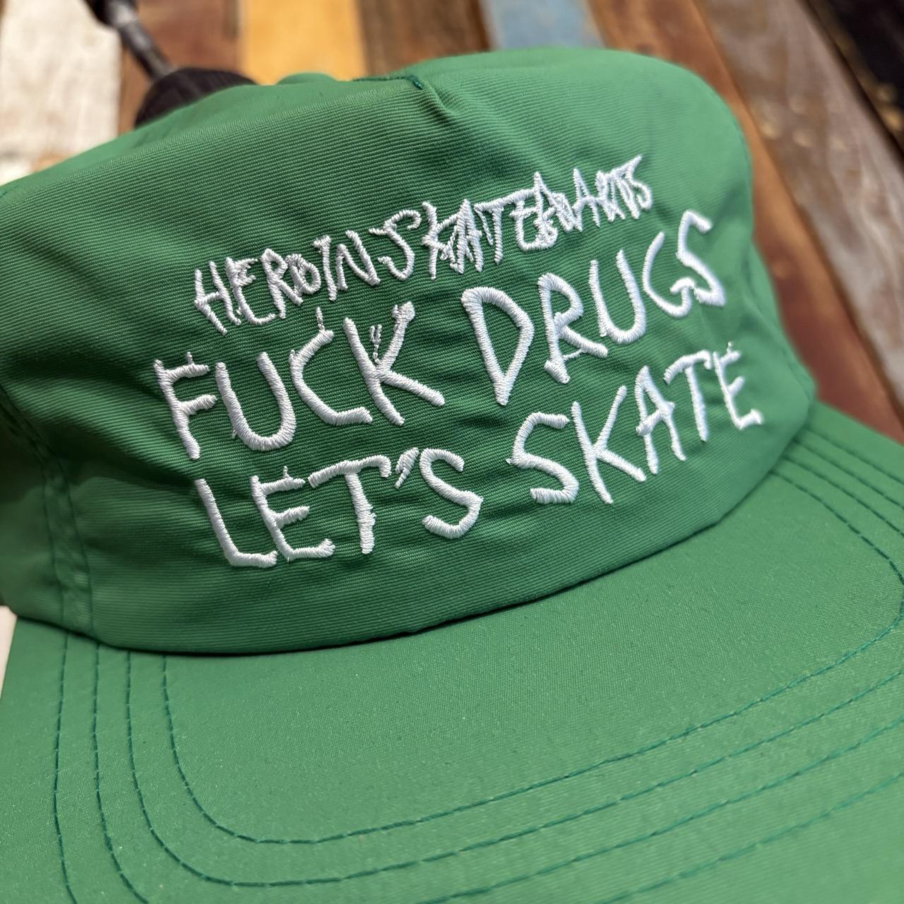 Heroin Skateboards Fuck Drugs Green Snapback