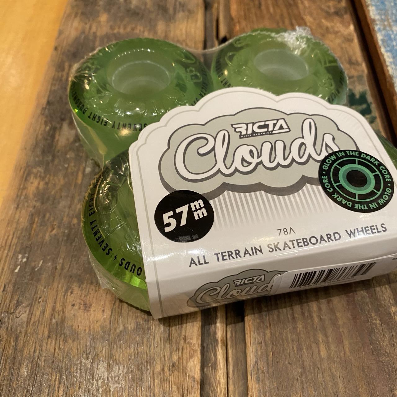 57mm Clouds Transparent Green GITD 78a Ricta Wheels