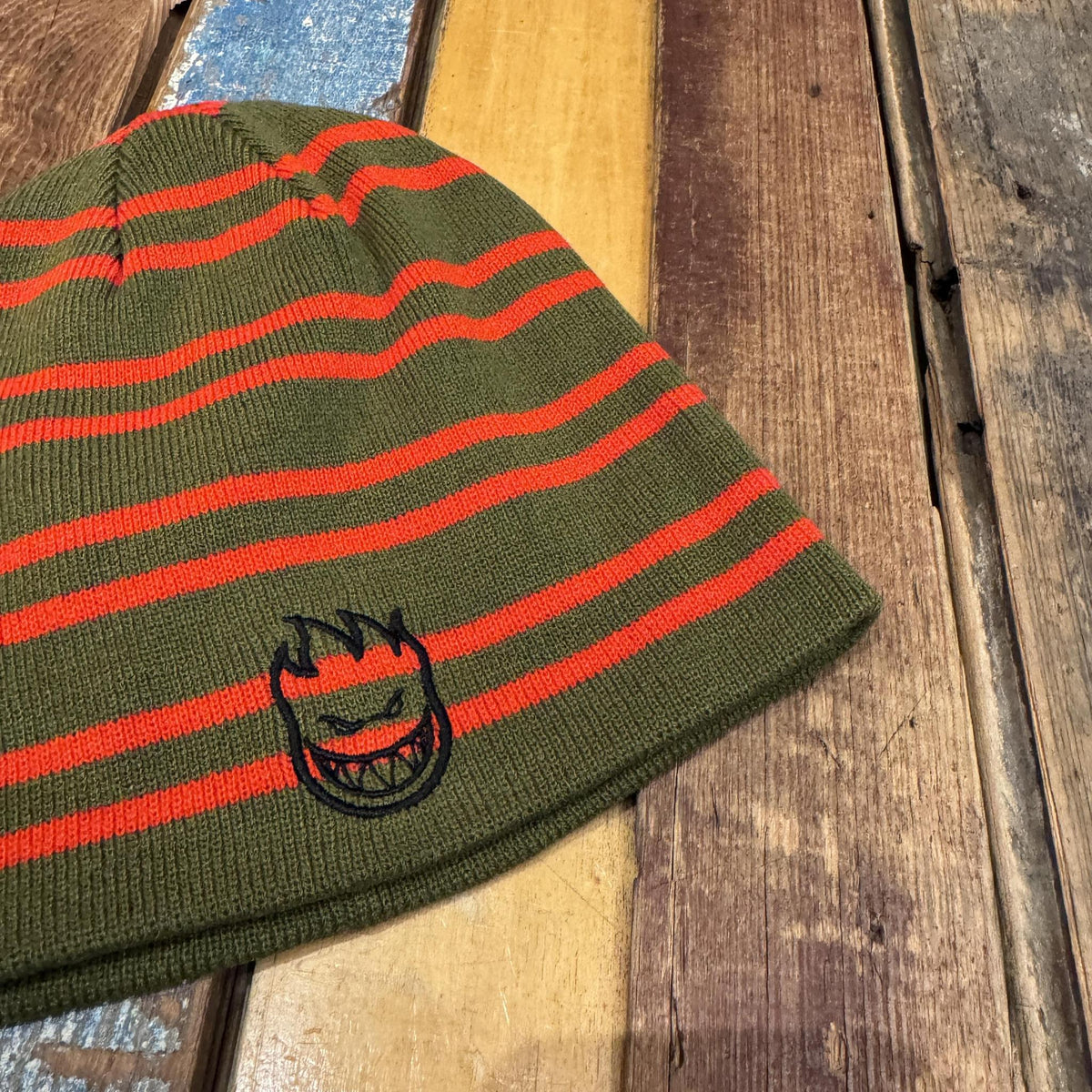 Spitfire Beanie Bighead Skully (Olive/Red/Black)