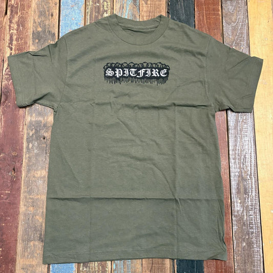 Spitfire Old E BARBED Military Green Tee