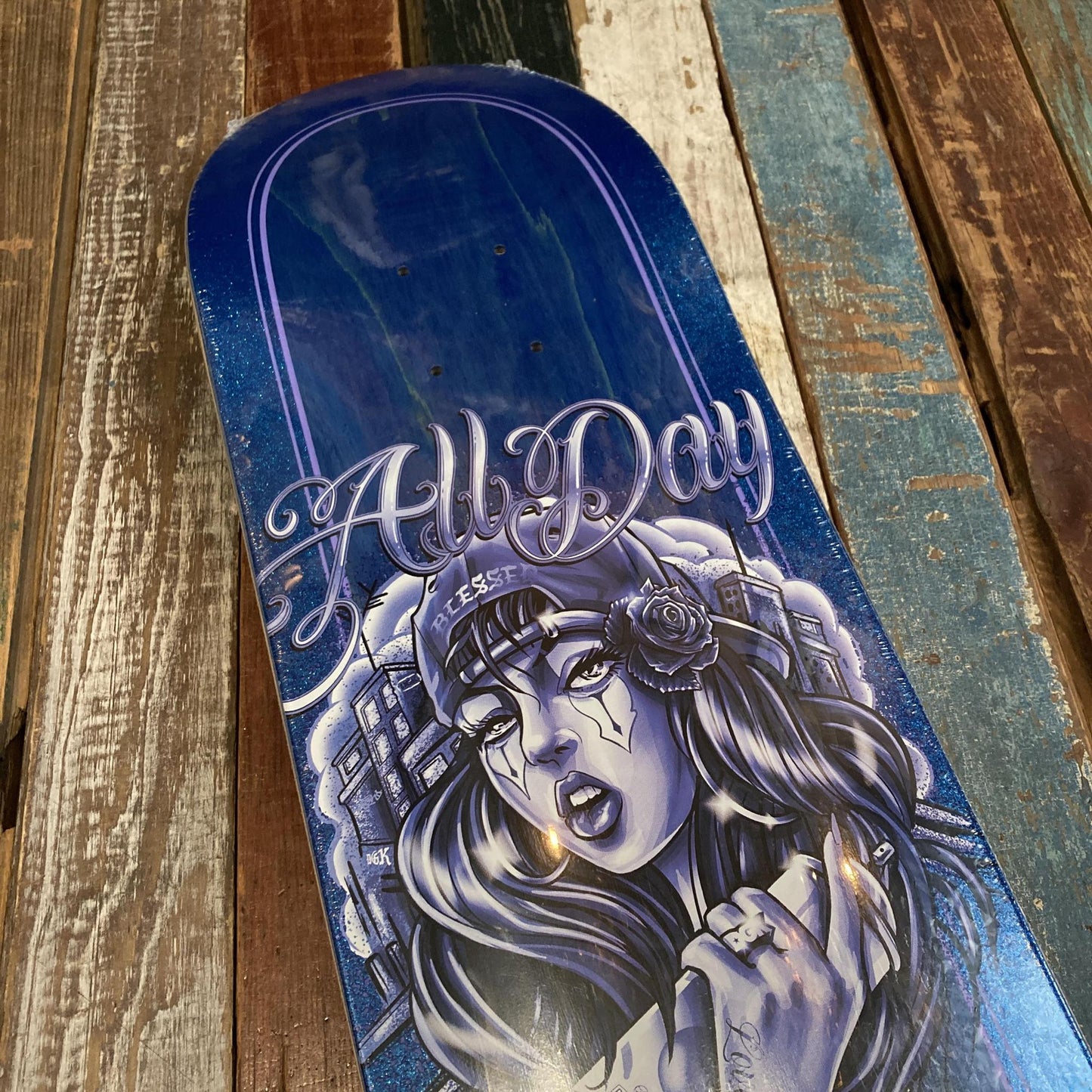 DGK Hyna (Glitter) Deck Blue 8.38